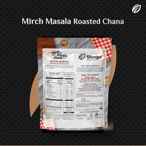 Image of SHREGO Mirch Masala Roasted Chana, Snack and Namkeen, Vacuum Packed (150 Gm)