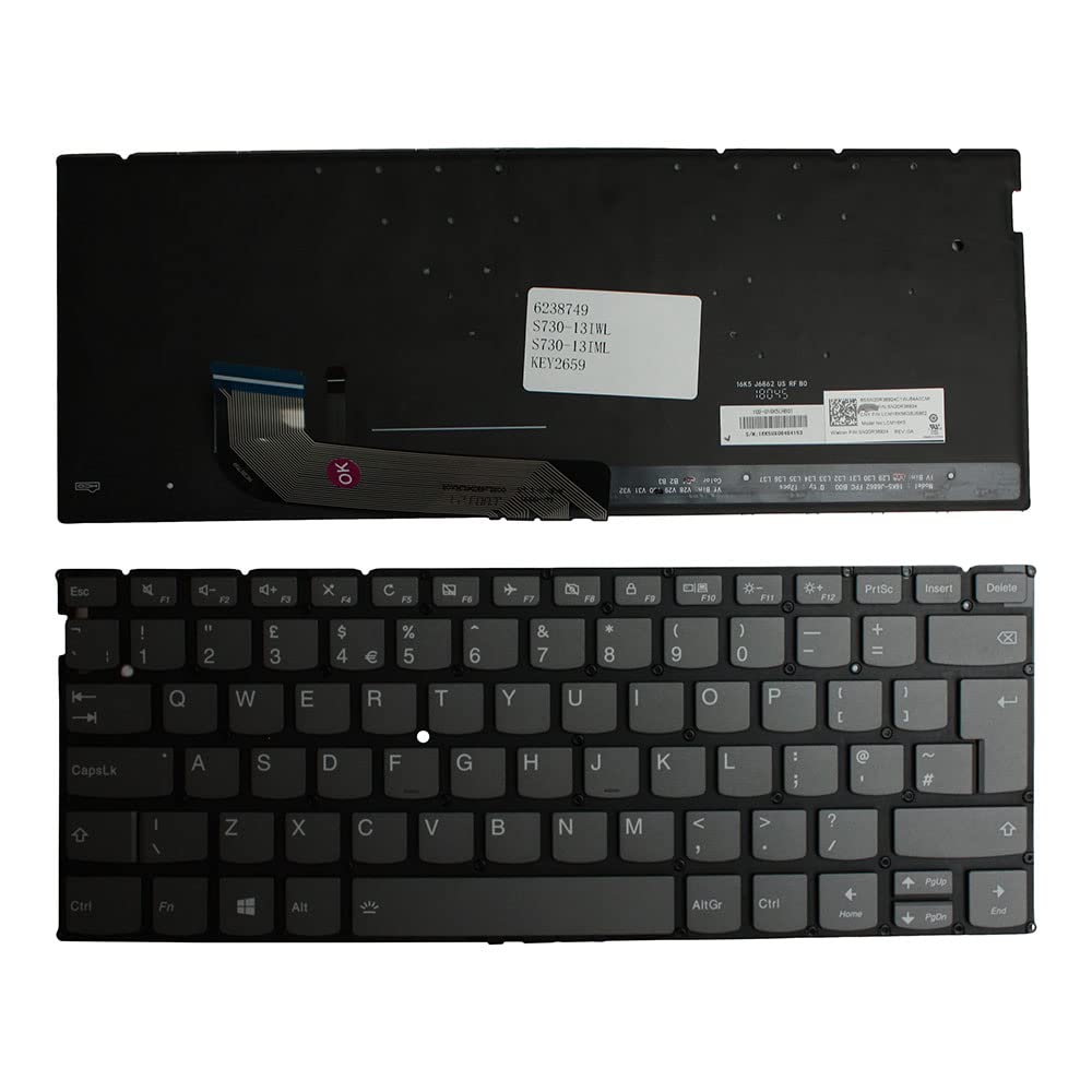 Clavier portable compatible Lenovo SN20R38924 rétro-éclairé gris - 2