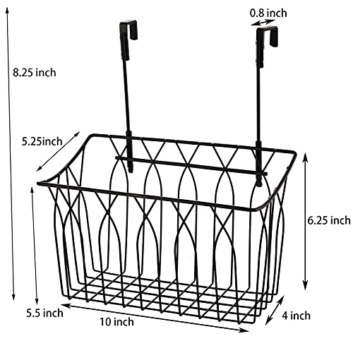 TOPZEA-2-Pack-Grid-Storage-Baskets-with-Hooks-Metal-Hanging-Wire-Basket-Kitchen-Over-the-Cabinet-Door-Organizer-Caddy-for-Cutting-Board-Kitchen-Wrap-Foil-Cleaning-Supplies-Bakeware-Towel