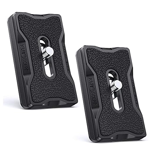 K&F Concept Placa de Liberación KF31.031 (2pcs), Placa de Zapata Universal Rápida con Tornillo de 1/4" para cámara - Negro