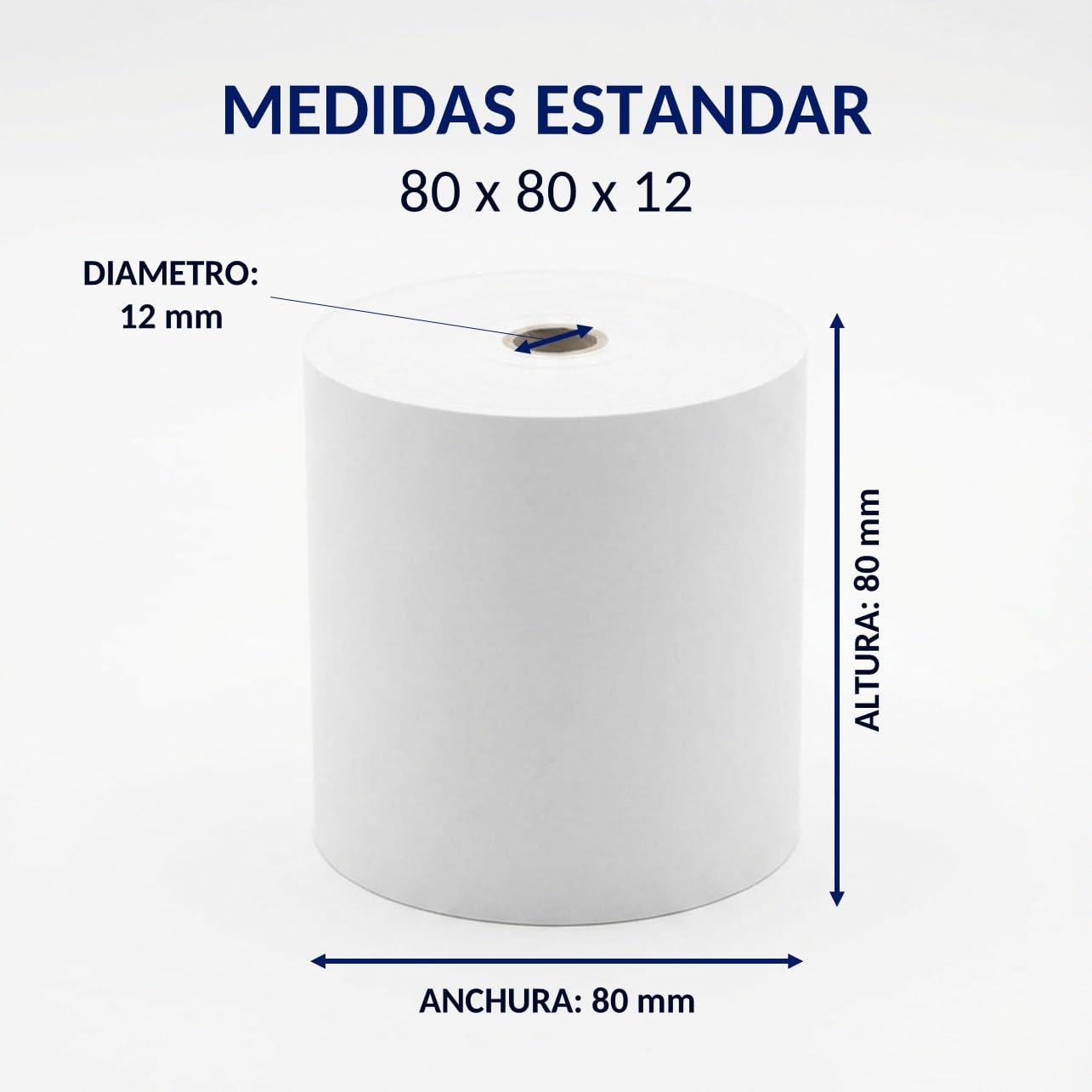 Obulco Suministros – Rollos Papel Termico 80x80x12 – Rollos Termicos – Papel Impresora Ticket – Rollo Datafono TPV – Sin Bpa – Uso Compatible – 48 unidades