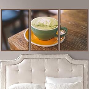 signwin 3 Piece Framed Canvas Wall Art Coffee...