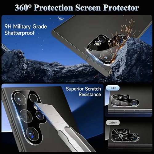 Image of HPTech Camera Lens Protector for Samsung Galaxy S24 - 9H Tempered Glass, HD Clarity, Anti-Scratch, Ultra Clear, Fingerprint Resistant, Easy Installation (Pack of 1)