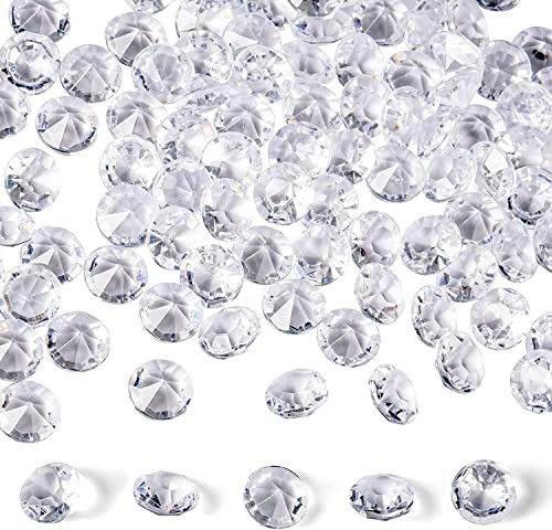 Verichy Acrylic Diamonds, 2000PCS 10mm Clear Crystals Gems Table Scatter Gemstones for Decoration Wedding Party Birthday Bridal Shower Vase Fillers