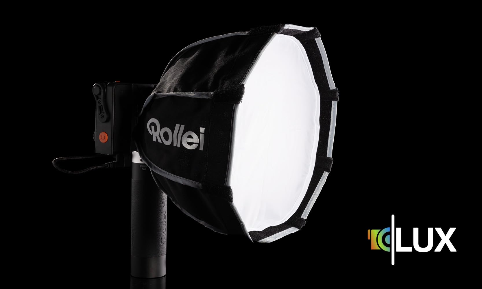 Rollei Softbox | Parabol | 30 cm | Compatible con Lux - optimizado para Viajes, Forma Casi Redonda, Revestimiento Interior Plateado, luz Suave con Control