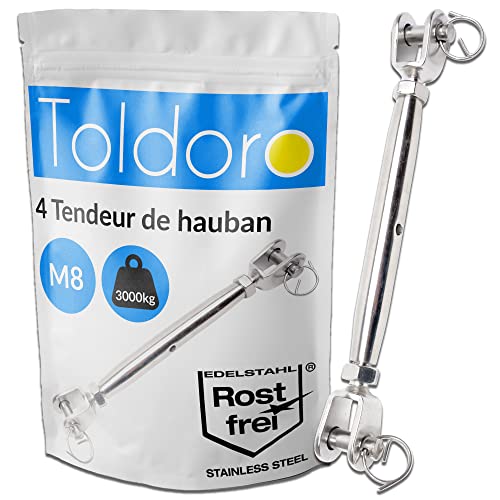 Tendeur de voile solaire M8 Toldoro en acier inoxydable pour ancrage extérieur fixe