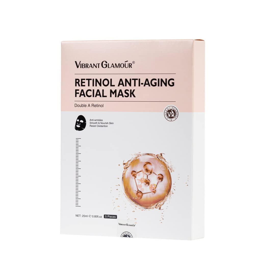 Retinol facial mask - 5PCS Anti-Aging Repair soothe Repair reduce fine lines Prevent early signs of aging, deep firming of delicate skin