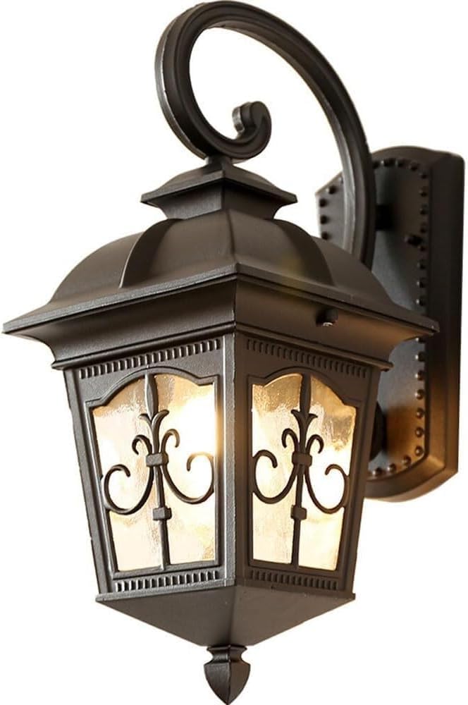 Luci da parete per esterni, retro esterno da giardino, impermeabile, montaggio a parete, luci di sicurezza vintage antiche, nero-25,9 cm, nero-25,9 cm