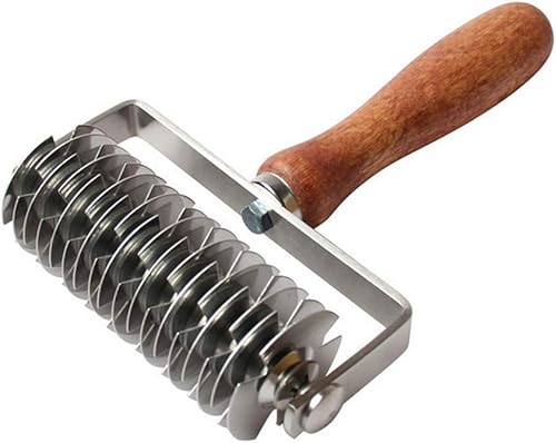 Herramienta de acero inoxidable para hornear de acero inoxidable, soporte para cuchillos con mango de madera para pizza, galletas, pastelería