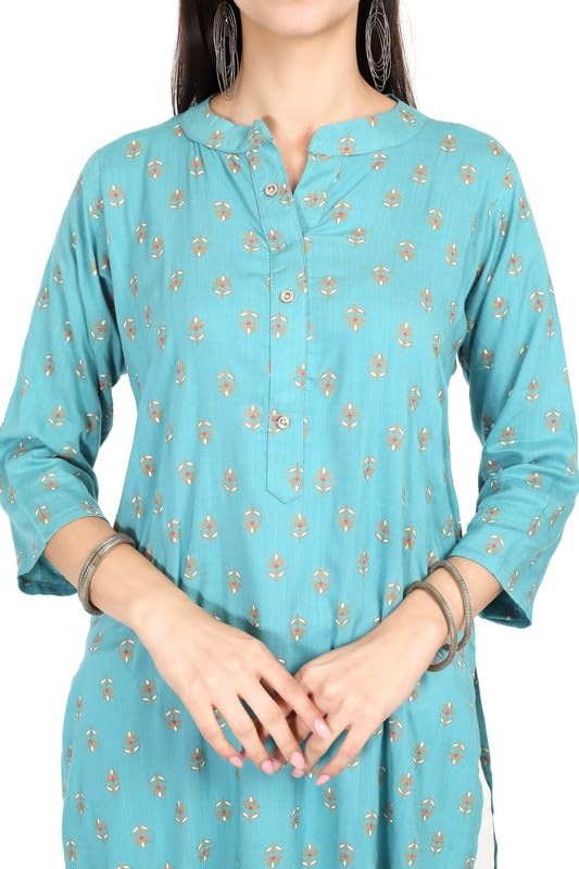 Image of Women's Rayon Kurta - Ethnic Wear Straight Kurti for Daily, Office & Festive Use