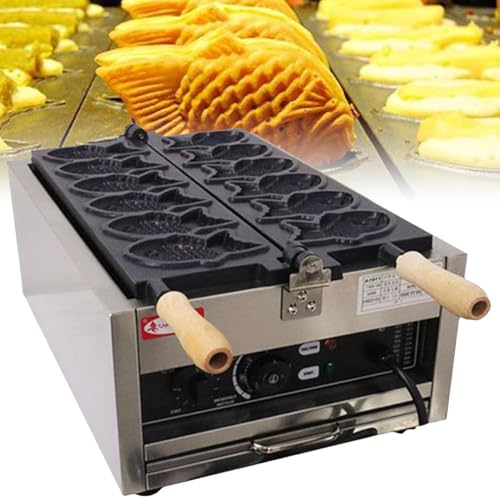 Gaufrier à poisson Taiyaki, machine électrique Taiyaki, gaufrier à confiture ou à crème glacée à usage commercial, revêtement antiadhésif, machine...