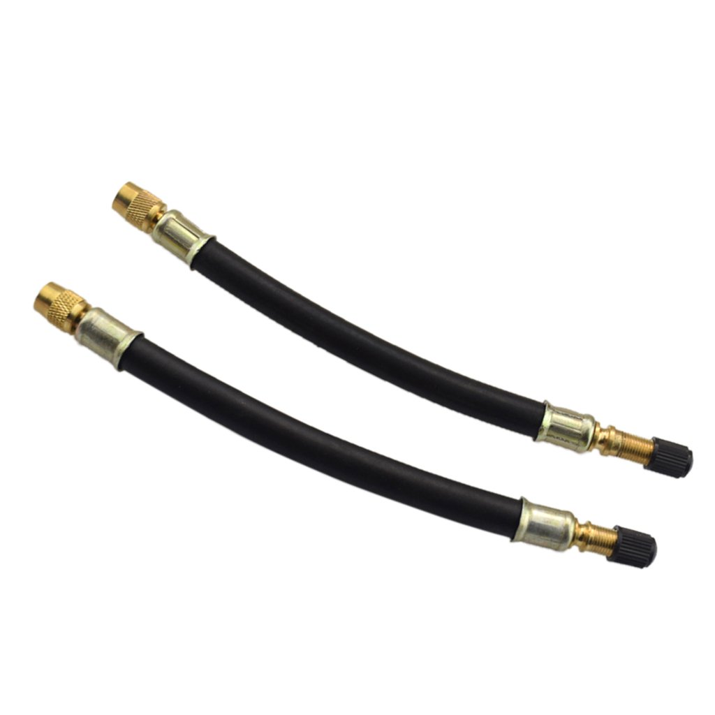 10 Set mit 2 x Reifenventil-Verlängerungen, Doppelrad, LKW, Van, Konverter-Adapter mit Staubkappe