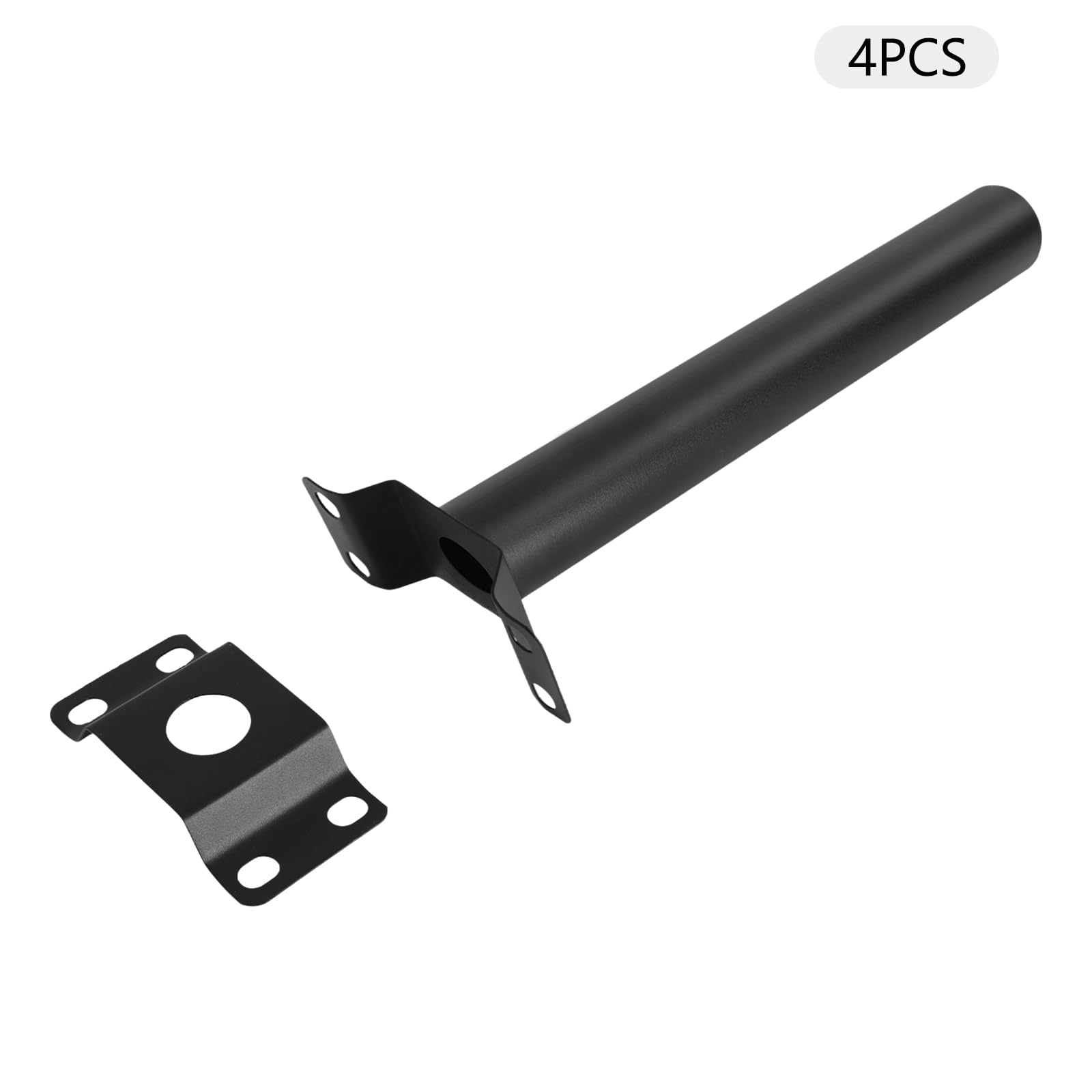 Lot de 4 supports de mât pour lampadaire sans perçage - Supports de mât de lumière - Mât d'antenne pour antennes TV, satellite, radio et Wi-Fi - Noir