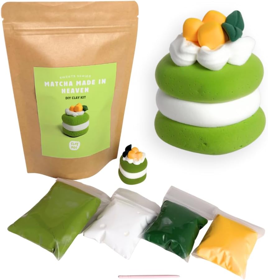 Air Dry Clay Kit (Matcha) – Air Dry Clay for Adults and Teens, Safe & Non-Toxic Air Dry Foam Clay, Includes Sculpting Tools & Video Tutorials, Perfect for Clay Dates or Creative Gifts