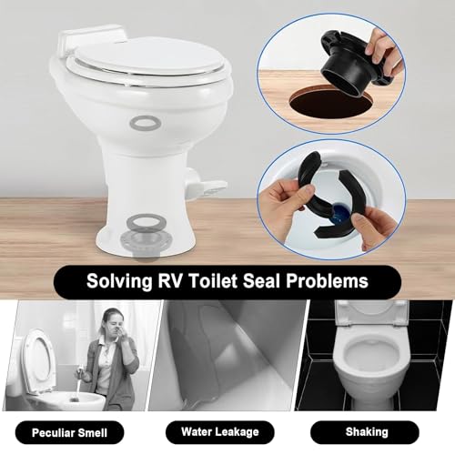 Image of RV Toilet Seal and Floor Flange Kit, Compatible with RV 300 /310 /320 Series, Replaces 385345892 Socket Flange and 385311658 Flush Seal and 385311652 Base Seal, 3 in 1 Combo Kit