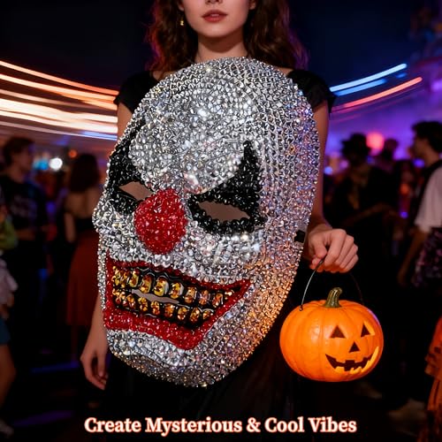 Masque de clown à strass de qualité supérieure pour soirée