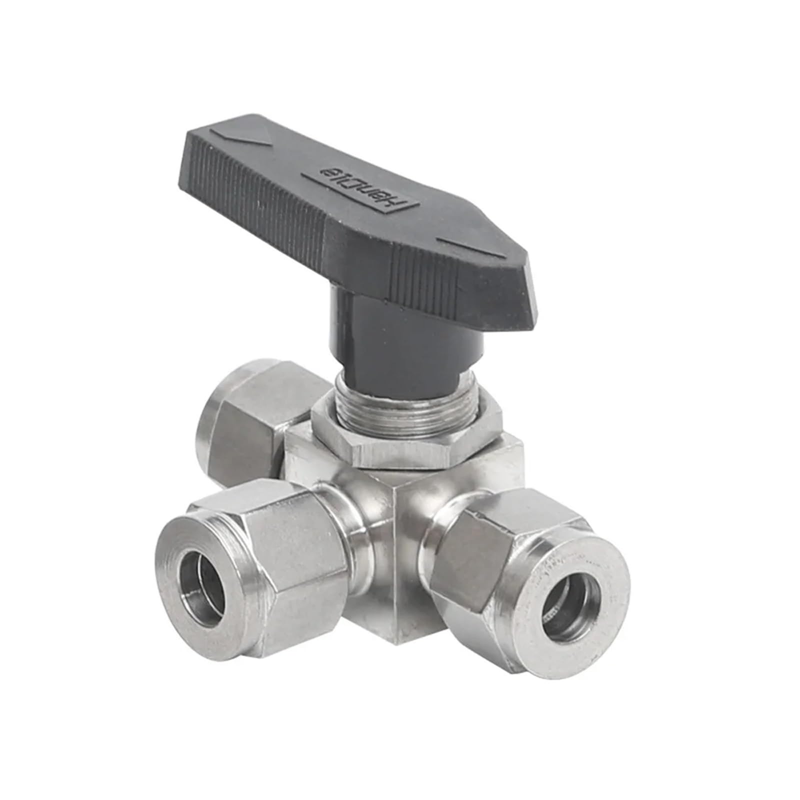 Robinet à tournant sphérique acier inoxydable raccord compression tube 8mm L-Port