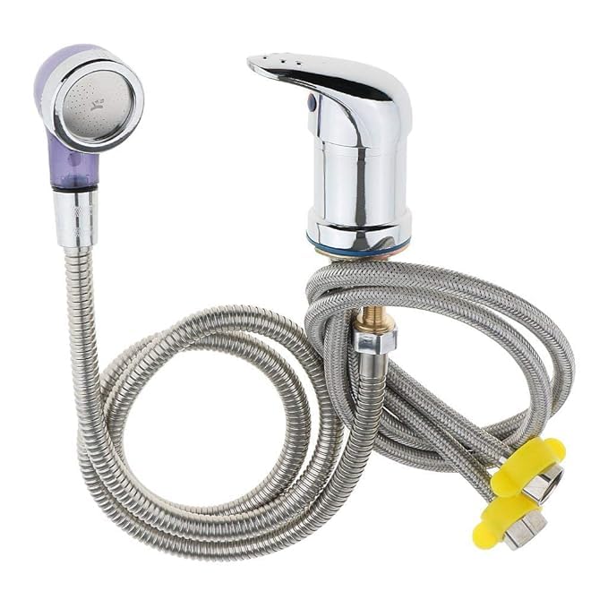 Salon Mixture Shampoo Station Faucet Set with Hand Shower, Hot and Cold Water Mixer, Chrome Plated Metal, Silver-picture-20