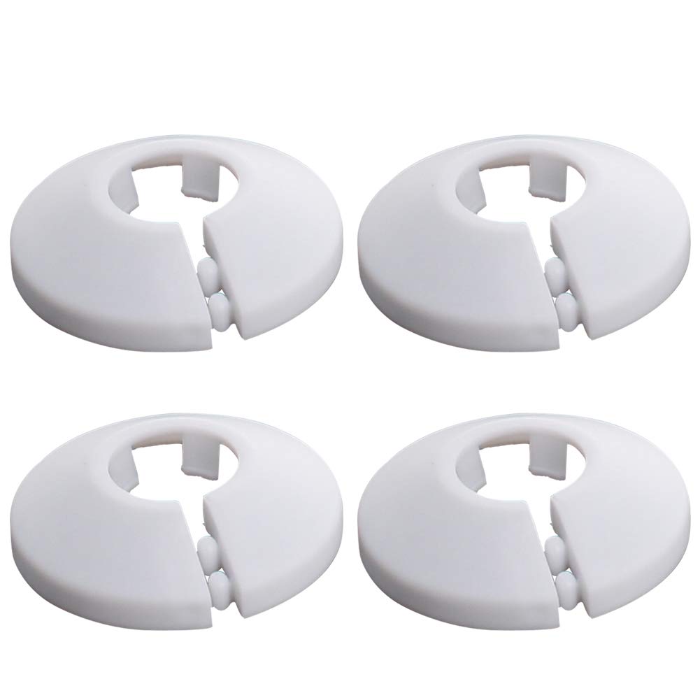 Juvielich 6-Pack PP Plastic Escutcheon Collar – Black Pipe Cover Flange For Wall Pipe Decoration, 2.02 Inch ID For Radiator, Water, And Gas Pipes