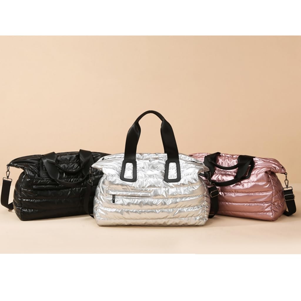 Elegante borsa da viaggio impermeabile lucida grande capacità borse a tracolla per palestra sport nuoto e attività all'aperto, Blu, 34x20x44cm, moderno