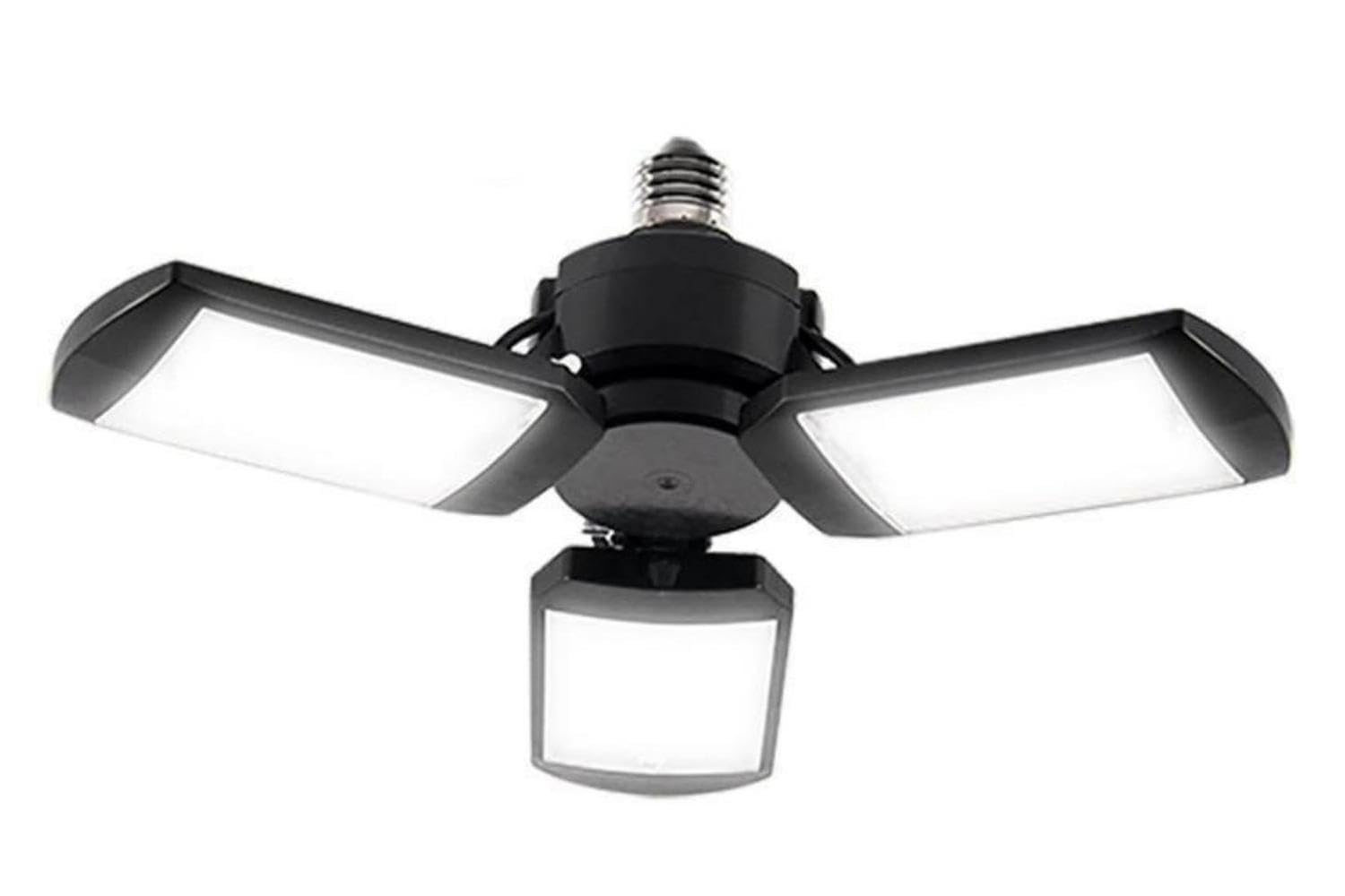 KONPWAY Deformable LED Garage Lights - 4000 Lumen 6500K Daylight 40W, Three Leaf Garage Organization Ceiling Lighting, Pack of 1