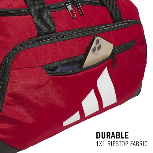 Image of adidas Defender 5 Duffel Bag for Sports, Gym and Travel, Team Power Red 2 /White, OSFA