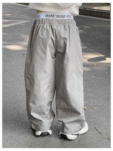 GORGLITTER Boy's Ruched Workout Pants Elastic Waist Parachute Pants Streetwear2
