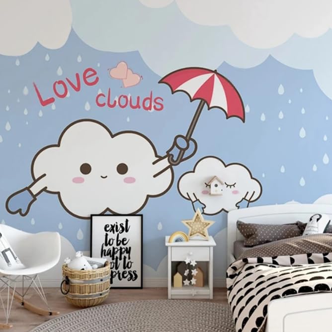 Fond d'écran nuage pour de doux rêves dans la chambre d'enfant 3D - 2