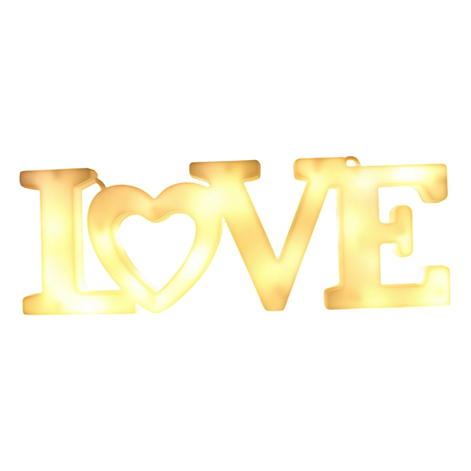 hogtnd Shatterproof PVC Sign with Love Letters, Lighted Love Letters Ornament for Wedding, Valentine's Day, Anniversary, Celebration, Luminous Sign