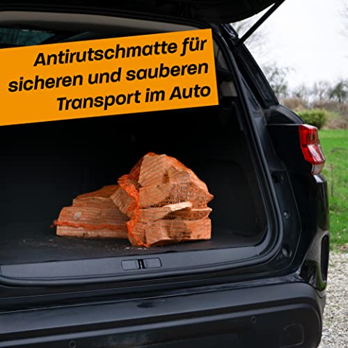 Hinrichs Antirutschmatte Auto 120 x 100 cm - Kofferraummatte - Anti Rutsch Matte Auto, Schmutzfangmatte & Schubladenmatte - Gummimatte Auto - rutschfeste Unterlage inklusive Parkscheibe