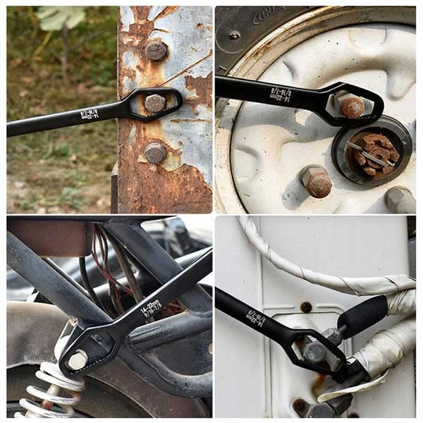 HADWAO Clé universelle, haute dureté, clé à molette, gamme d'utilisation, 0,3 - 0,9 pouces (8 - 22 mm), compacte, multifonction, clé magique, résistante à la rouille, clé double face, clé universelle,