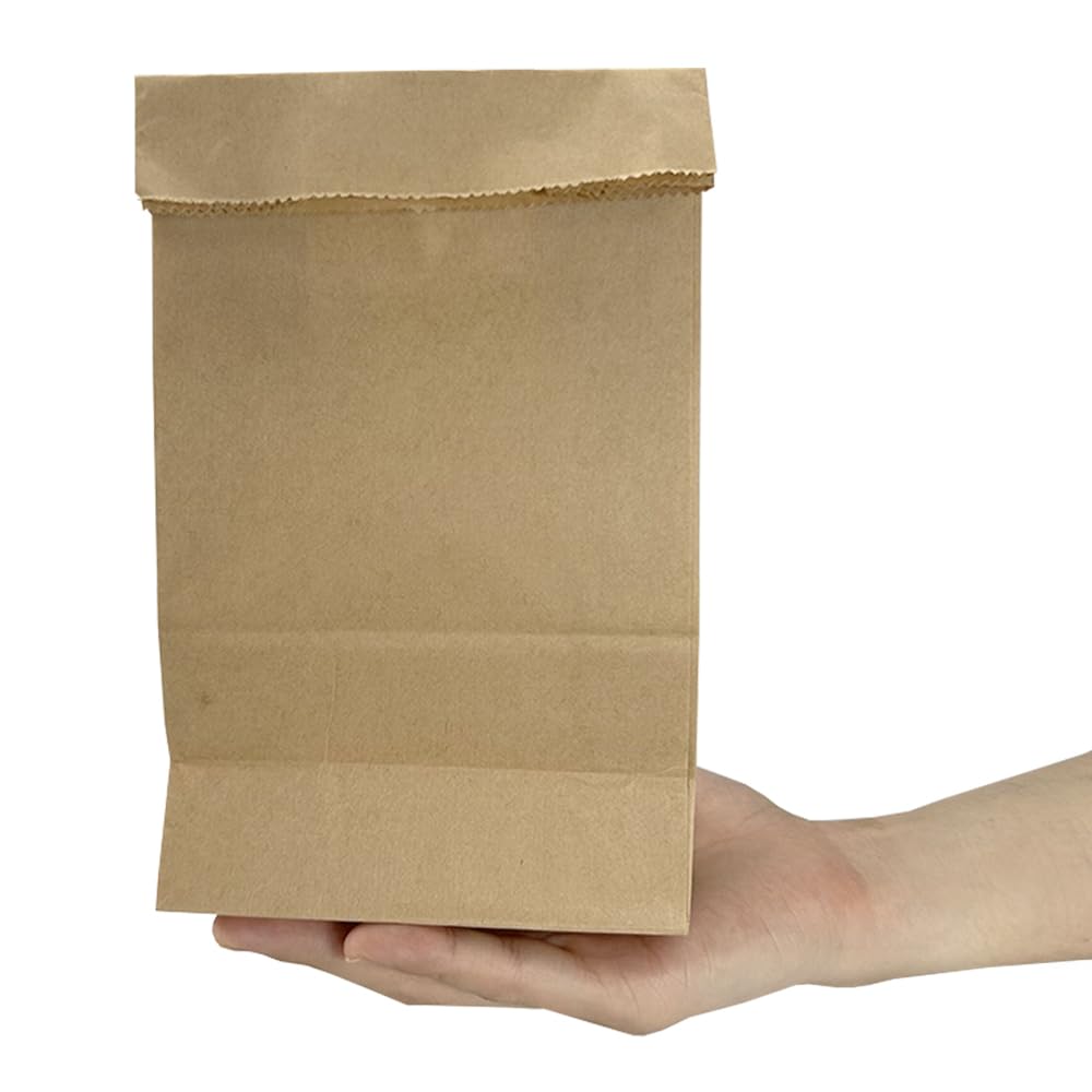 50 bolsas de cera de papel kraft de 3.5 x 2 x 6.7 pulgadas, parte inferior plana, color marrón, para el hogar, cocina, almacenamiento de alimentos, juegos de recipientes para llevar, almuerzo 5