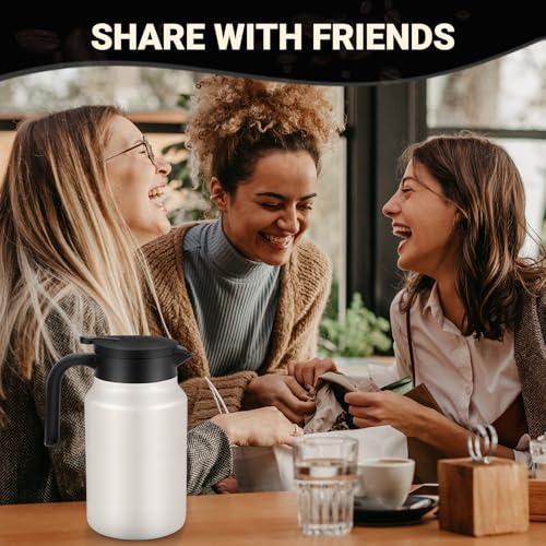 Image of Insulated Coffee Carafe, 51 oz, Keeps Hot for 12H, Cream