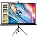 HOMCOM Pantalla de Proyector Manual con Soporte 84 Pulgadas Pantalla de Proyección Portátil Formato 16:9 con Altura Ajustable para Interior y Exterior Cine en Casa Patio 186x105 cm Negro