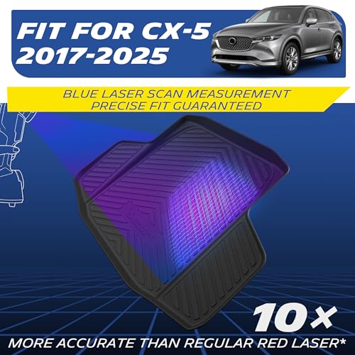 Image of Michelin Vehicle Mats for 2017-2025 Mazda CX-5 (4 Piece) | All-Weather TPE Custom Fit Liner, Premier