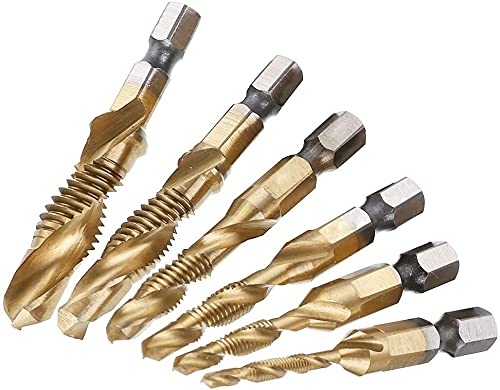 image for Yakamoz Combination Drill Tap & Tap Bit Set, 6Pcs 1/4