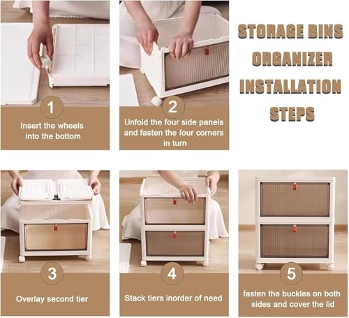 Image of Strassis Design 1 Door Portable Plastic Wardrobe for Bedroom | Large Clothes Almirah with Hanging Rod & Storage Shelves | Dustproof Transparent Doors | Movable Cabinet with Wheels (White)