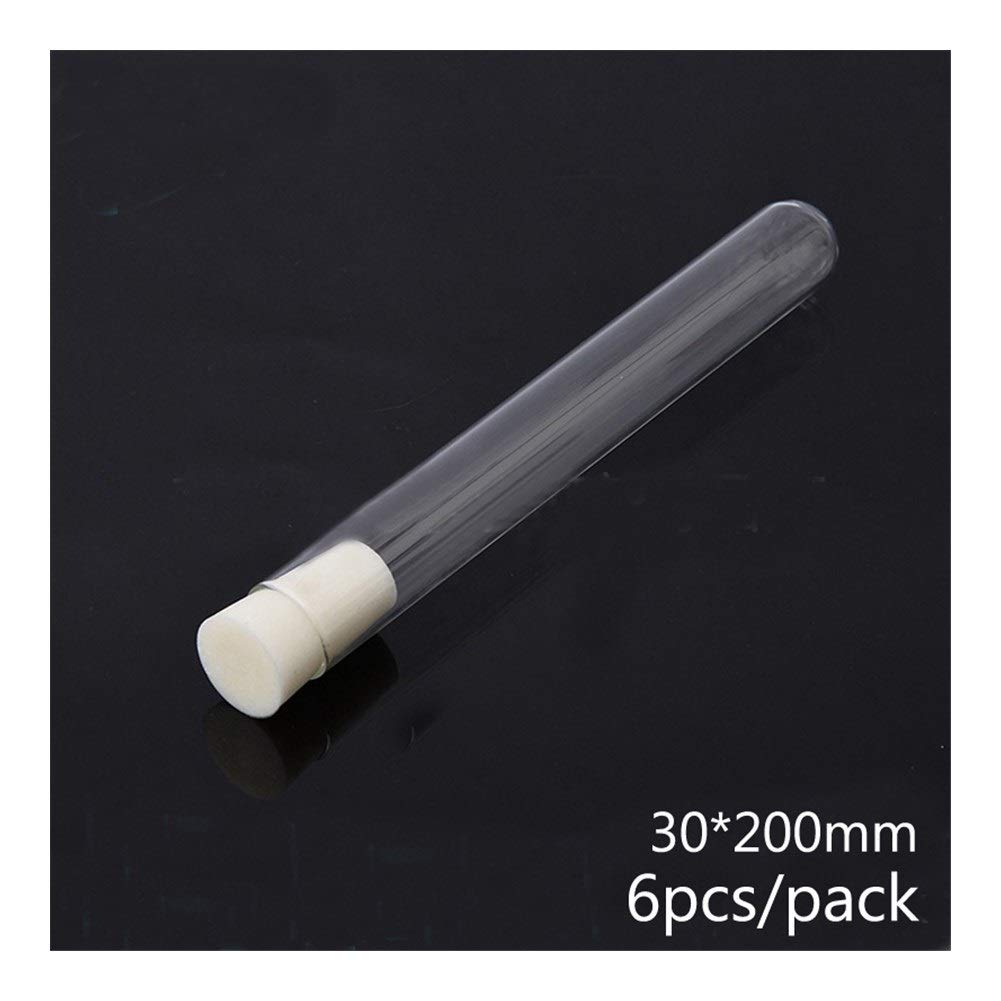 PYouo-tubos de ensayo grandes, 6 PC / porción tapa wih tubo de vidrio, 30 * 200 mm, en forma de U inferior del tubo de prueba de vidrio, con el Laboratorio tapón de gel de sílice , Materiales de alta