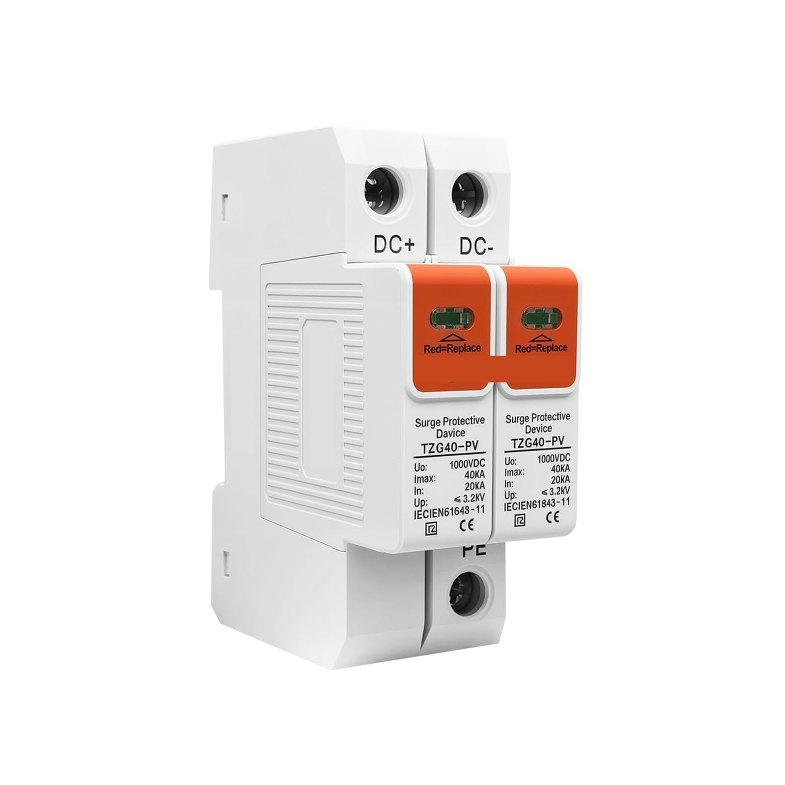 Urządzenie przeciwprzepięciowe do domu, niskonapięciowe urządzenie chroniące przed przepięciem, DC 500V 600V 800V 1000V 1200V 1500V 10-20kA 20-40kA