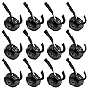 Zuonai black coat hook heavy duty 12 pack matte black hooks for hanging coats and hat hook door towel hooks for bathrooms wall mounted double metal robe hook kitchen hanger sturdy coat locker single  urban country home decor