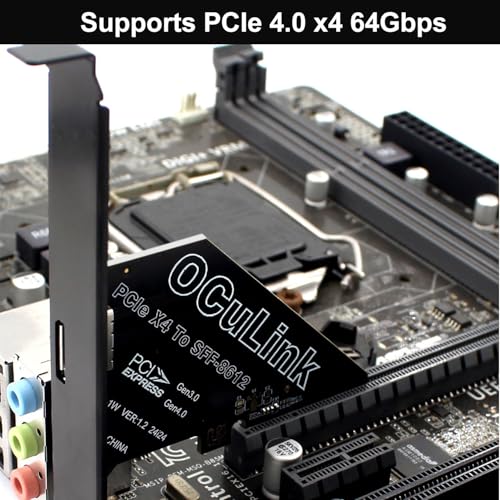 Image of PCIe 4.0 x4 64Gbps Compatible with OCuLink SFF-8612 SFF-8611 External GPU eGPU Riser Card for Mini PC
