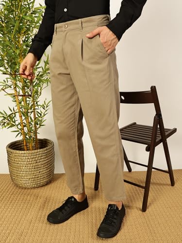 Image of Thomas Scott Men's | Solid | Light Weight | Breathable Fabric | 4 Pocket | Mid Rise | Relaxed Fit | 100% Cotton | Button Waist | Chino Trouser | Pants