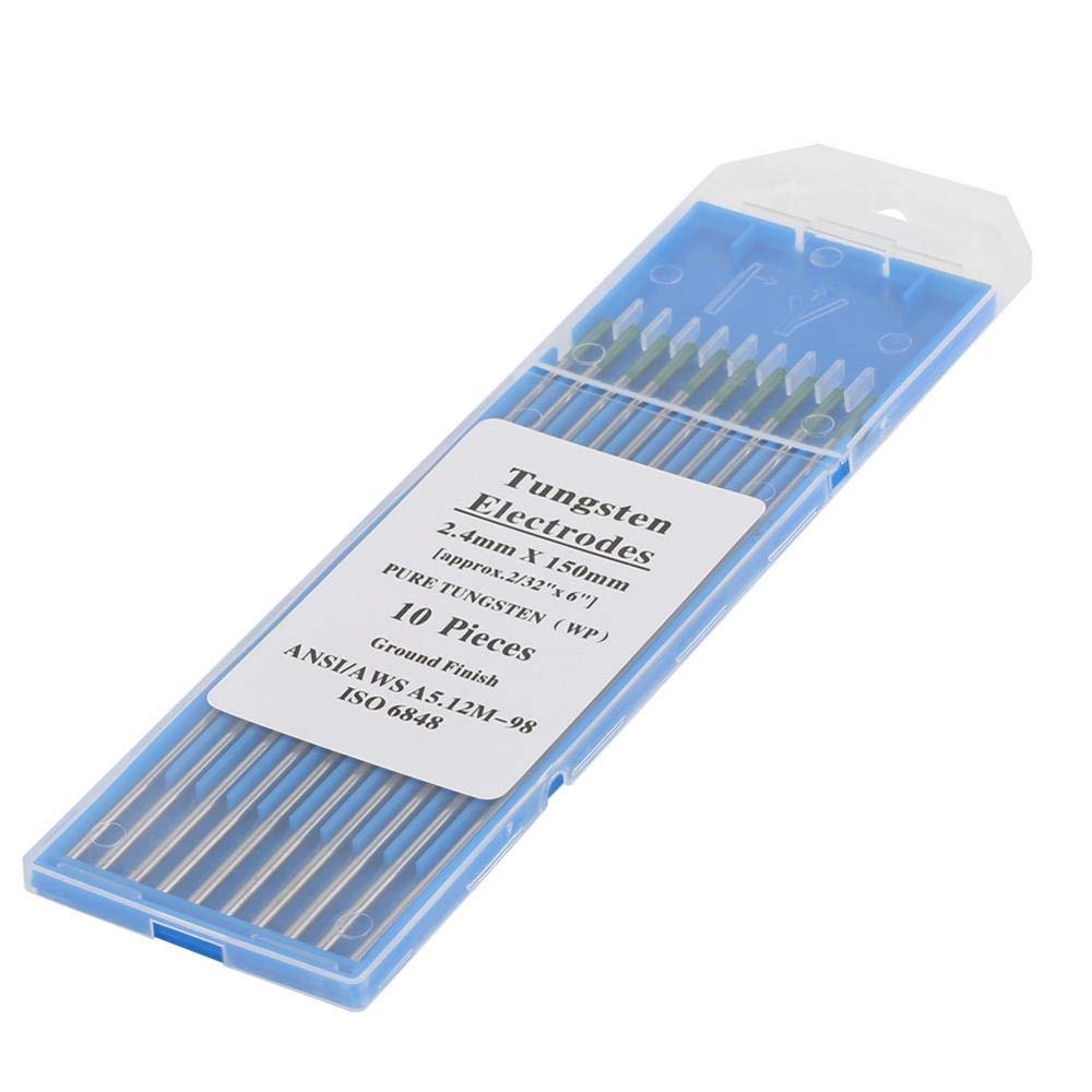 Wolfram-Elektrode Wolframelektrodenstange Professionelle Grüne Spitze Für AC Schweißgerät WP, 10 Stücke(3.2mm*150mm), Tig Schweißstab Für Schweißarbeiten