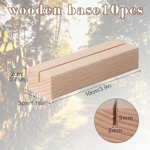 Image of Tomoyuki Wood Place Card Holders, 10 Pcs Wood Table Number Holders Stands, Photo Picture Name Postcard Menu Place Card Holders, Alternative to Acrylic Sign Holders for Tables Wedding Party Decoration