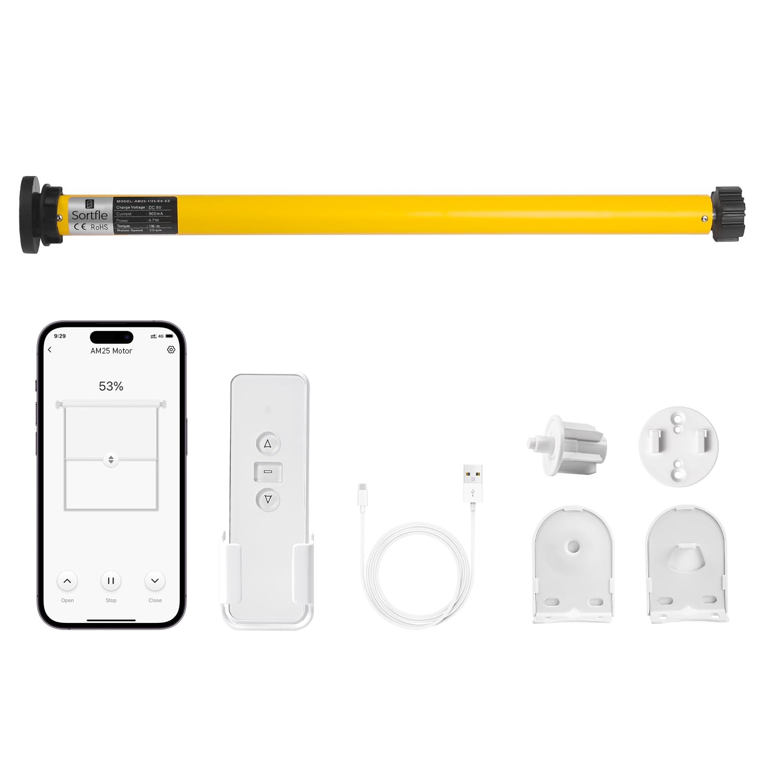 Amazon.com: AM25 Roller Blinds Motor for 1.5" Shade Tube, DIY Motorized  Roller Shades Add Motor to Existing Blinds, Rechargeable Motor, Can be  Charged by Solar Panels : Home & Kitchen