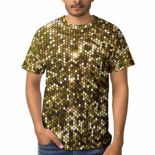 Paillettes d'or Brillantes Homme T-Shirts pour Vos Soirées et Sorties Chic