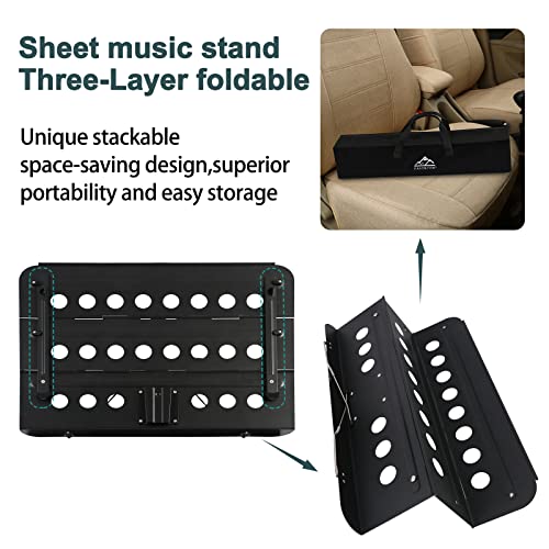 Eastrock Sheet Music Stand Professional With Portable Bag Widened Panel, Thickened Pipe Wall, Lengthened Height Lifting Music Stand, Adjustable Folding Plate Metal, With Phone Holder #TOP5
