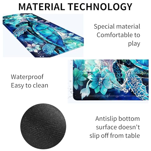 Image of Card Mat for MTG & TCG Playmat,Watercolor Turtle