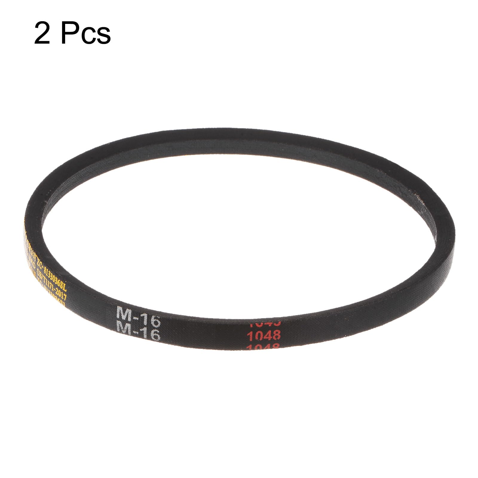 HARFINGTON 2Pcs M-16 Rubber V Belt Drive Transmission Belt 16" Pitch Girth 10mm Width 5.5mm Height JIS Standard Industrial Power Belt for Machinery Mower — Amazon image 4
