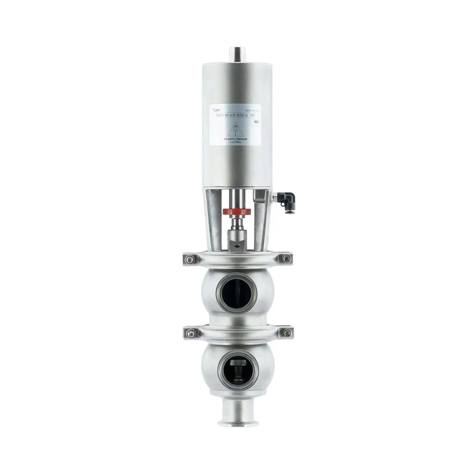 4" Tri Clamp OD 119MM Pneumatic Reversing Valve Actuator Single Acting Stainless Steel 304